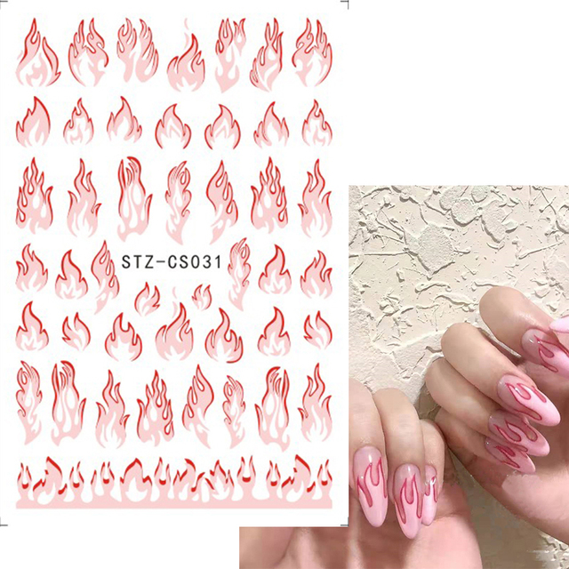 Golden Curve Marble Line Nail Sticker Irregular Swirl Striping Slider Charm Nail Design Gel Polish Decal Manicure LESTZ-CS067