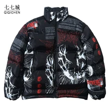 

2021 New Men's And Women's Couple Graffiti Animation Cartoon Impression Harajuku Street Thickened Warm Large Size Unisex Jacket