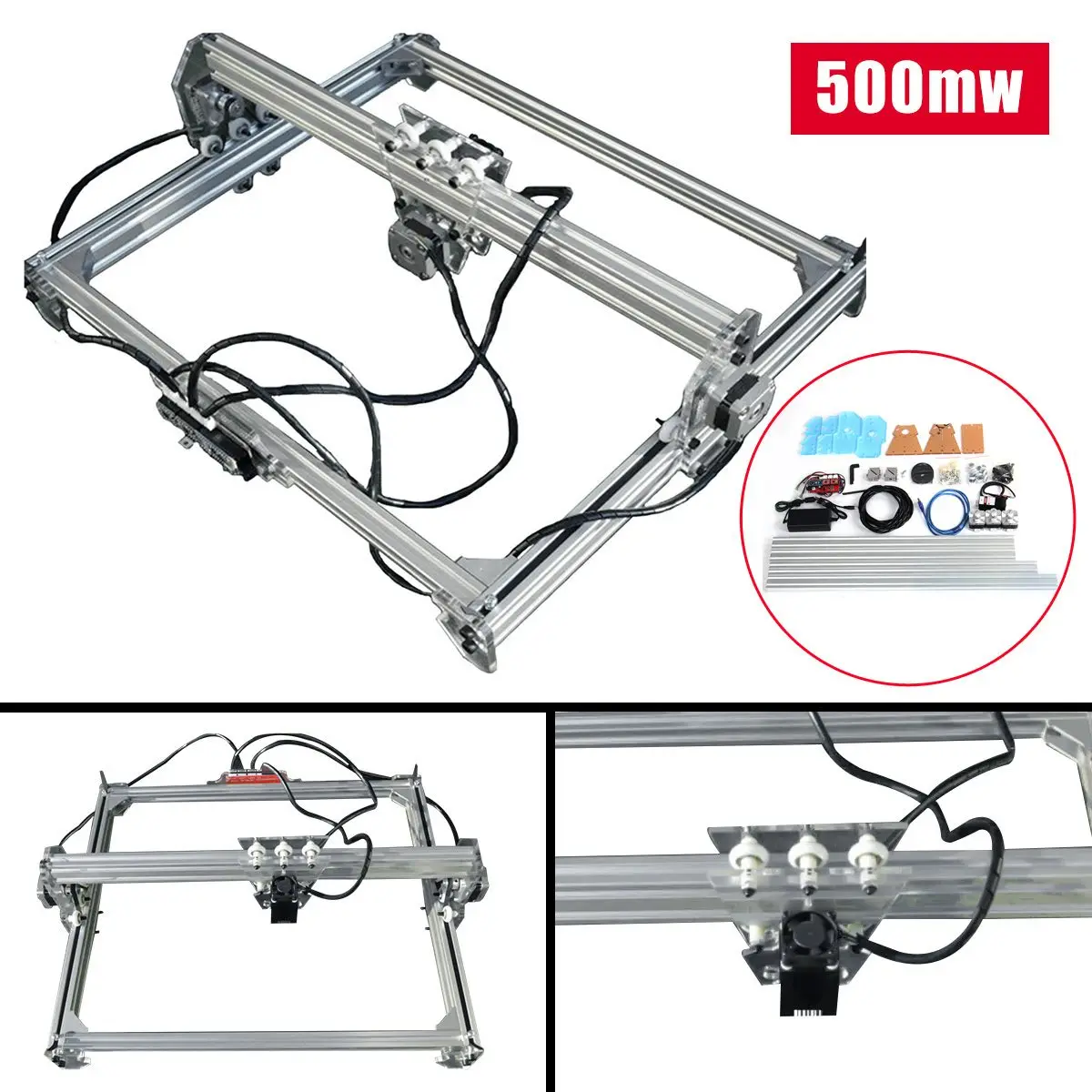 WOLIKE 65x50cm 500mw DC 12V Laser Engraving Cutting Machine DIY Engraver Desktop CNC 2Axis Wood Router/Cutter/Printer