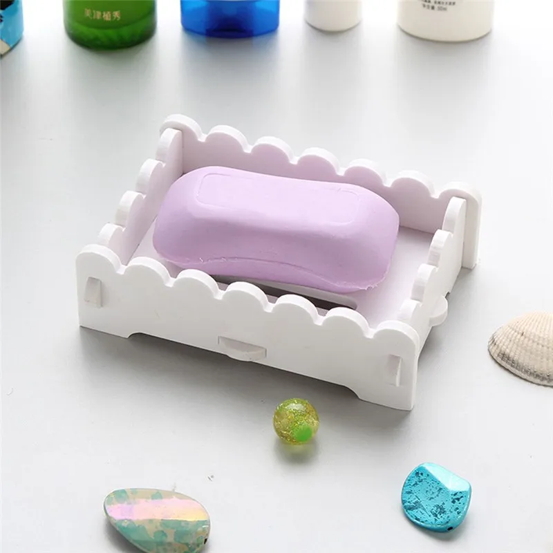 

Portable Soap Dishes Creative simple Bathroom Artificial Wood Wooden Soap Dish Storage Holder Soapbox