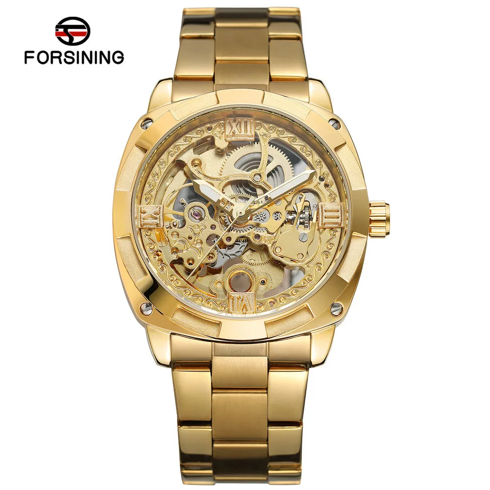 

Forsining Rich Sydney 207-1 Men Analog Watch Hollow out Stainless Steel Watch Students Watch