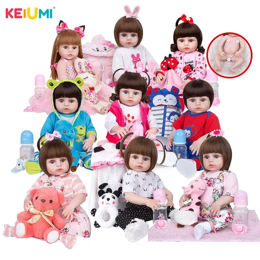 KEIUMI оптовая продажа Reborn Menina Menino полностью силиконовые виниловые куклы подарок на
