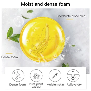 

New Arrival Ginseng Facial Essential Oil Skin Care Anti-mites Handmade Soap Take Care Of Health Plant Essential Oil Soap Body