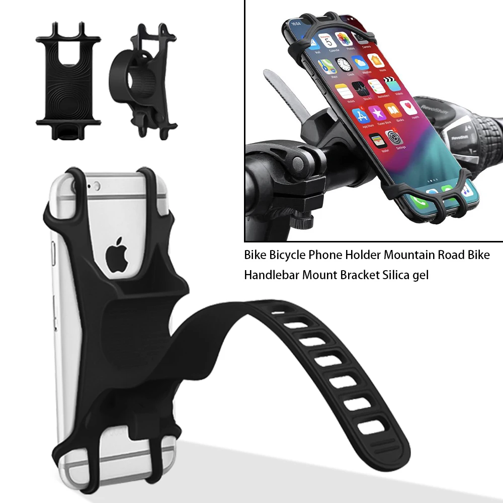 

Universal Bicycle Mobile Phone Holder Silicone Motorcycle Bike Handlebar Stand Mount Bracket Mount for Iphone Cargo Racks Steel