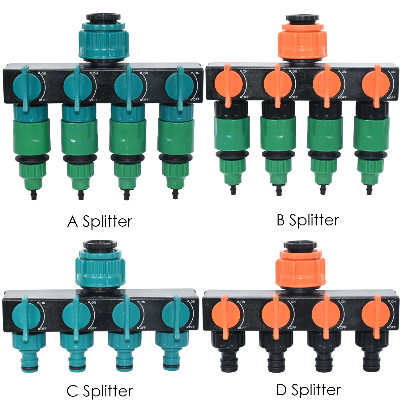 KESLA Greenhouse Garden Water Splitter 1/2 to 3/4 to 1 Connector w/ Valve to 8/11 4/7mm PVC Hose Irrigation System Fitting