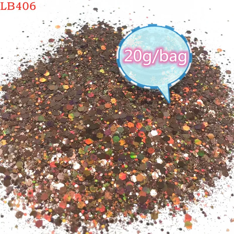 20g/bag Laser Hexagon Holographic Chunky Glitter Nail Tips Glitter Powder Mermaid Flakes Sparkly Resin Crystal mud nail powder nail flakes nail glitter nail decoration nail decorations
