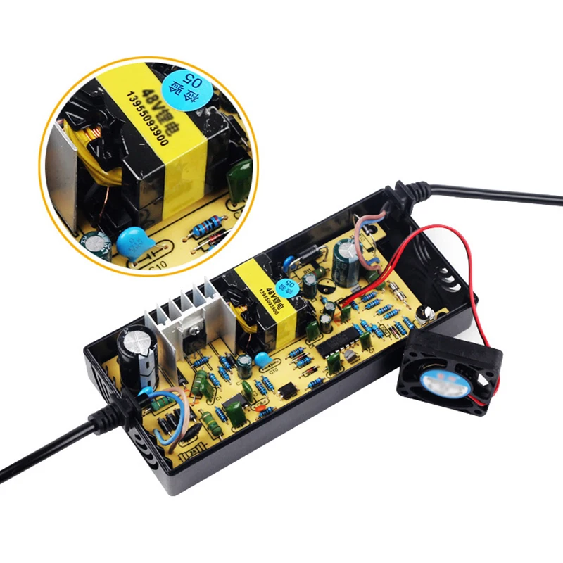 Черный литиевая батарея зарядное устройство 36V 2A/48V 2A для электрического велосипеда велосипедный инструмент