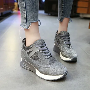 

New Women Shoes Women Heavy Bottomed Elevator Shoes Fashion Wild Cushion Outdoor Platform Increase Shoes J6-03