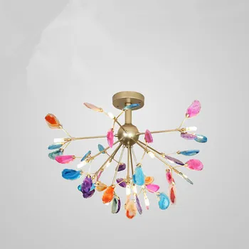 

blue agate slice unique chandelier dining room pink chandelier beautiful decorative kitchen foyer light fitting original factory