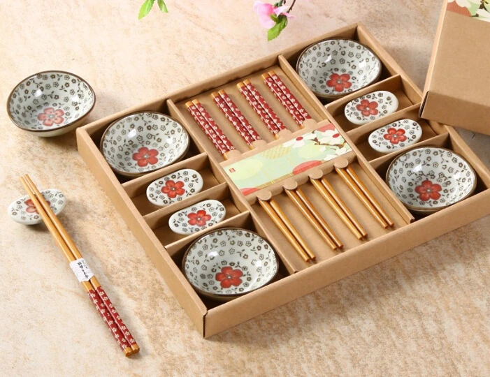 Японский Стиль вишня в цвету Керамика суши сашими соевым соусом тарелка посуда набор посуды набор Подарочная коробка(12 шт./компл