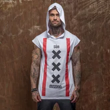 Стиль, летний спортивный жилет в стиле хип-хоп, мужской жилет с капюшоном для фитнеса, тренировочная одежда