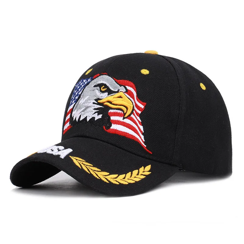 

Embroidered Baseball Caps American Flag Duck Tongue Cap Sunshade All Cotton Usa Curved Corner Camouflage