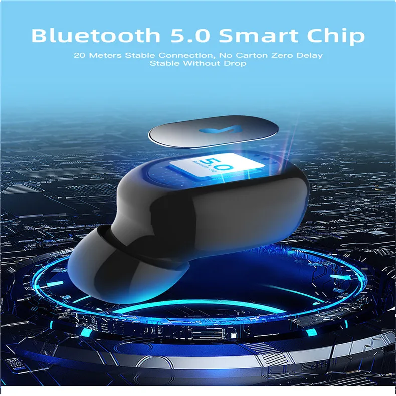 Спортивная беспроводная гарнитура стерео Bluetooth 5 0 наушники с зарядным боксом для
