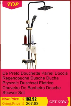 Набор для душа Regendouche Regadera Electronica Preto Black Colonne Salle De Bain Do Banheiro Doccia Chuveiro Eletrico Douche