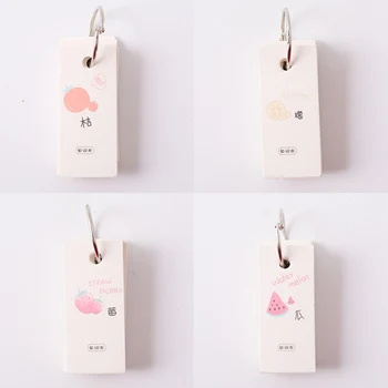 

1Pc Creative Simplicity Memo Note Binder Ring Easy Flip Flash Cards Study Memo Pads Iron Ring Student Mini Portable Word Book