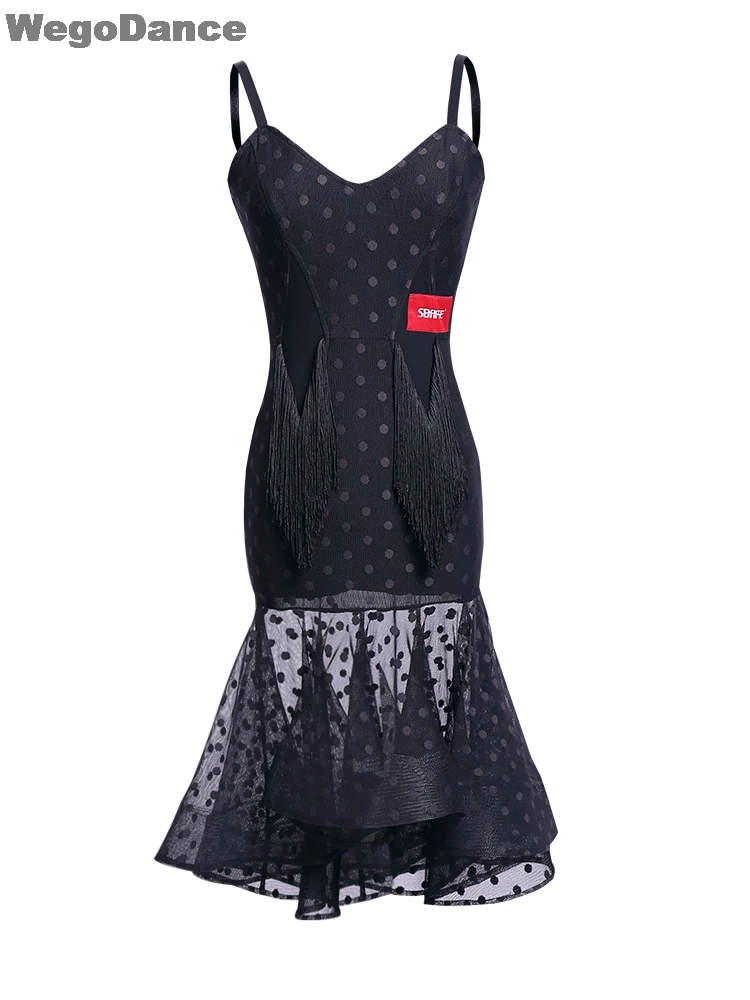 New Sexy Latin Dance Dress Female Adult Dress New V-neck Tassel Performance Dance Costume Rumba Samba Competition Dance Wear