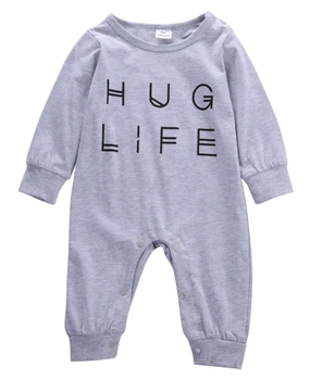 

Infant Newborn Baby Kids Boys Girls Letters Cotton Long Sleeves Rompers One Piece Jumpsuit Outfits Clothes