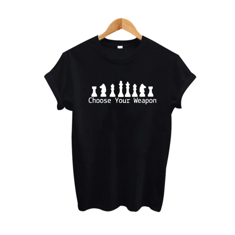 Cute Chess Your Weapon Harajuku Graphic Tees Women Funny T Shirts Summer Lovers T-shirt Big Size Tops | Женская одежда