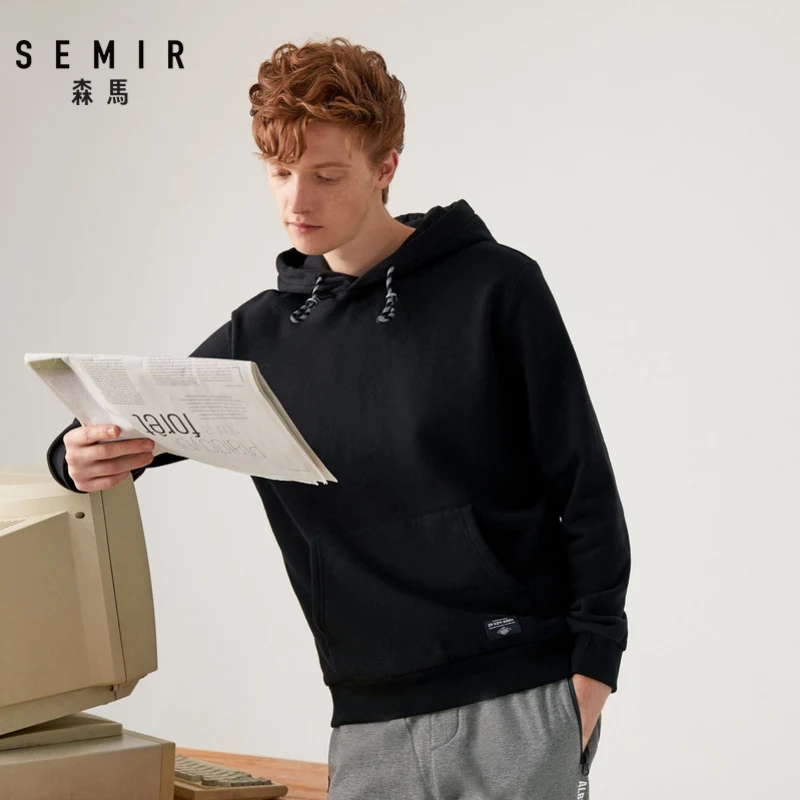 Мужская толстовка с капюшоном SEMIR бархатная новинка 2020 зимнее Трендовое пальто