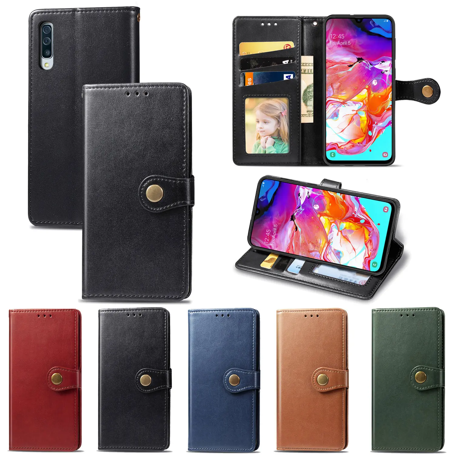 

Cases For Samsung Galaxy A70 Case Luxury Leather Book Cover For Coque Samsung Galaxy A70 A 70 Flip Wallet Phone Case Back Cover