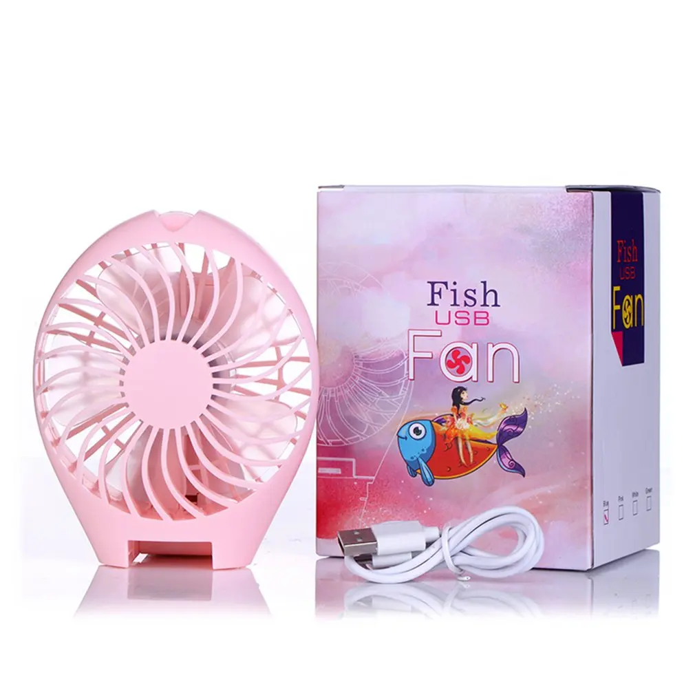 pink Энергосберегающий мини-вентилятор кондиционера портативный USB Перезаряжаемый ручной Русалка складной для путешествий кемпинга - Цвет: pink