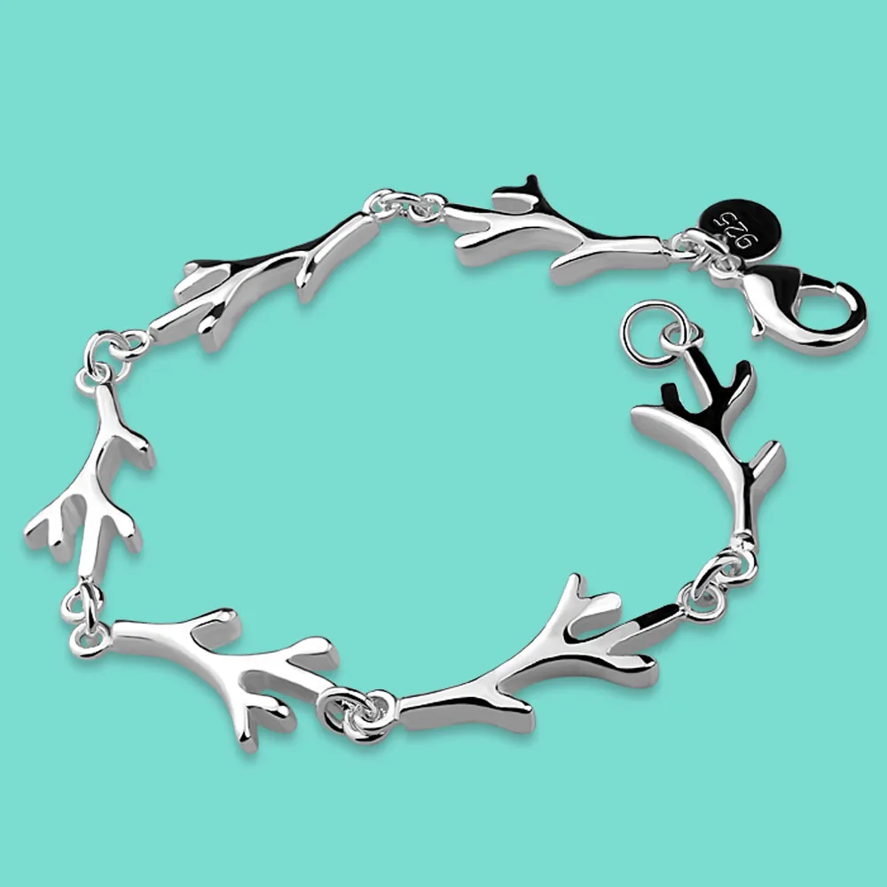 Gelang Perak Sterling 925 Wanita Musim Panas Desain Cabang Kreatif