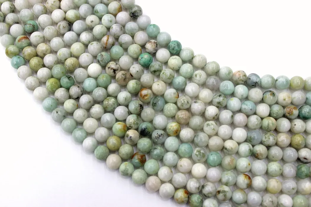 

Natural Green Burma Jade Round Loose Beads Strand 6/8/10/12MM For Jewelry DIY Making Necklace Bracelet
