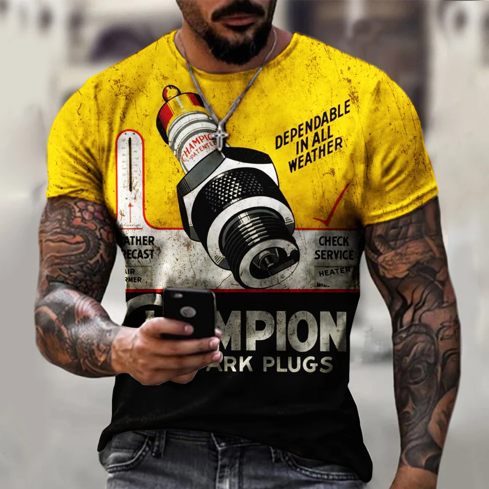 3d Tshirts For Men Vintage Casual T-shirt Street Fashion Men Monogram Printed T-shirt Short-sleeved Loose Oversized T-shirt Tops