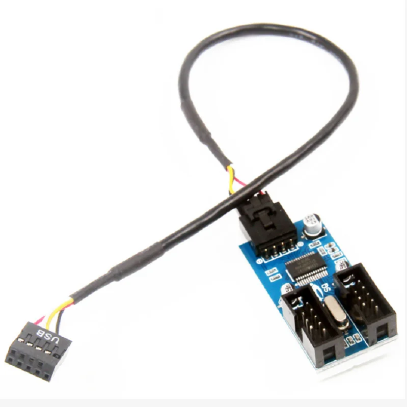 USB 2,0 Мужской от 1 до 2 9Pin USB коннектор Женский кабель карта USB2.0 до 9-pin usb-хаб USB 2,0 9-контактный разъем порт Multilier