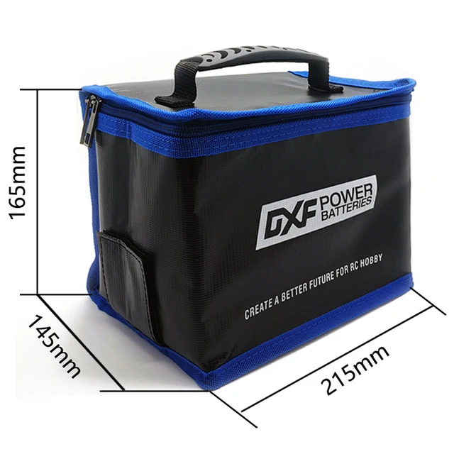 DXF Lipo Bag borsa di sicurezza Lipo portatile antideflagrante impermeabile ignifuga 215*145*165mm per batteria RC FPV Racing Drone Car 3
