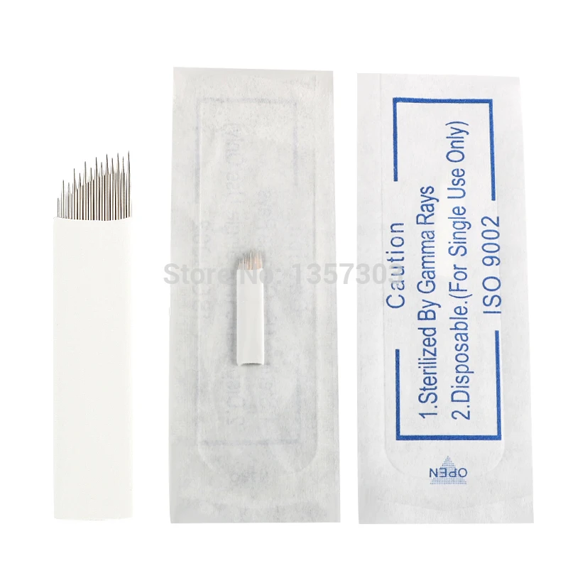 100 шт. игольчатые лезвия для перманентного макияжа бровей|blade needle|needle bladepermanent makeup |