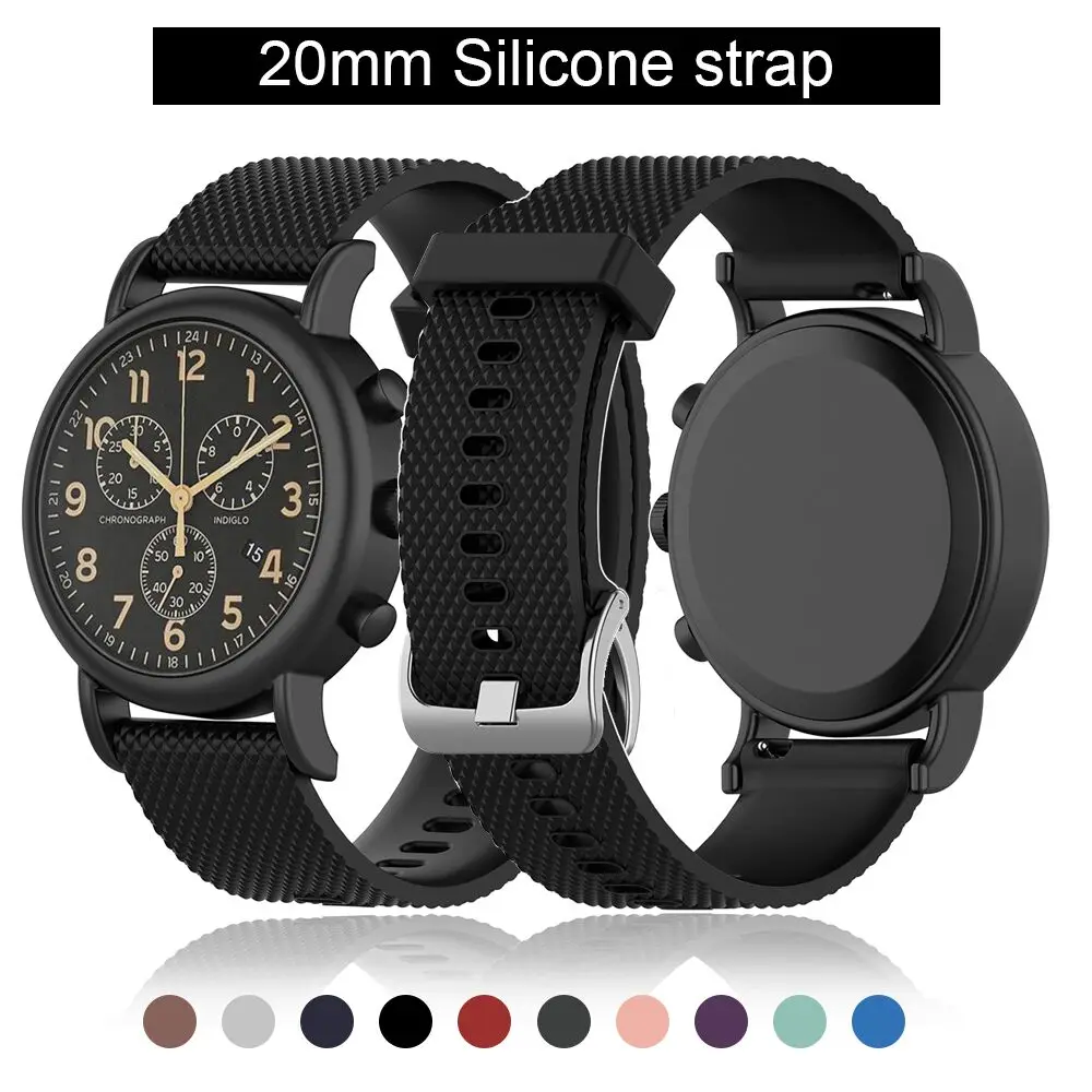 

20mm silicone strap For Amazfit GTR 42mm Smart bracelet For Timex Weekender Watch wrist strap For Amazfit bip Wristbands