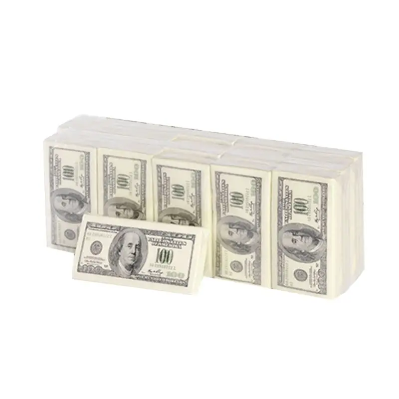 8 Packs for Creative Napkin Paper 100 Dollar for Raw Wood Pulp for