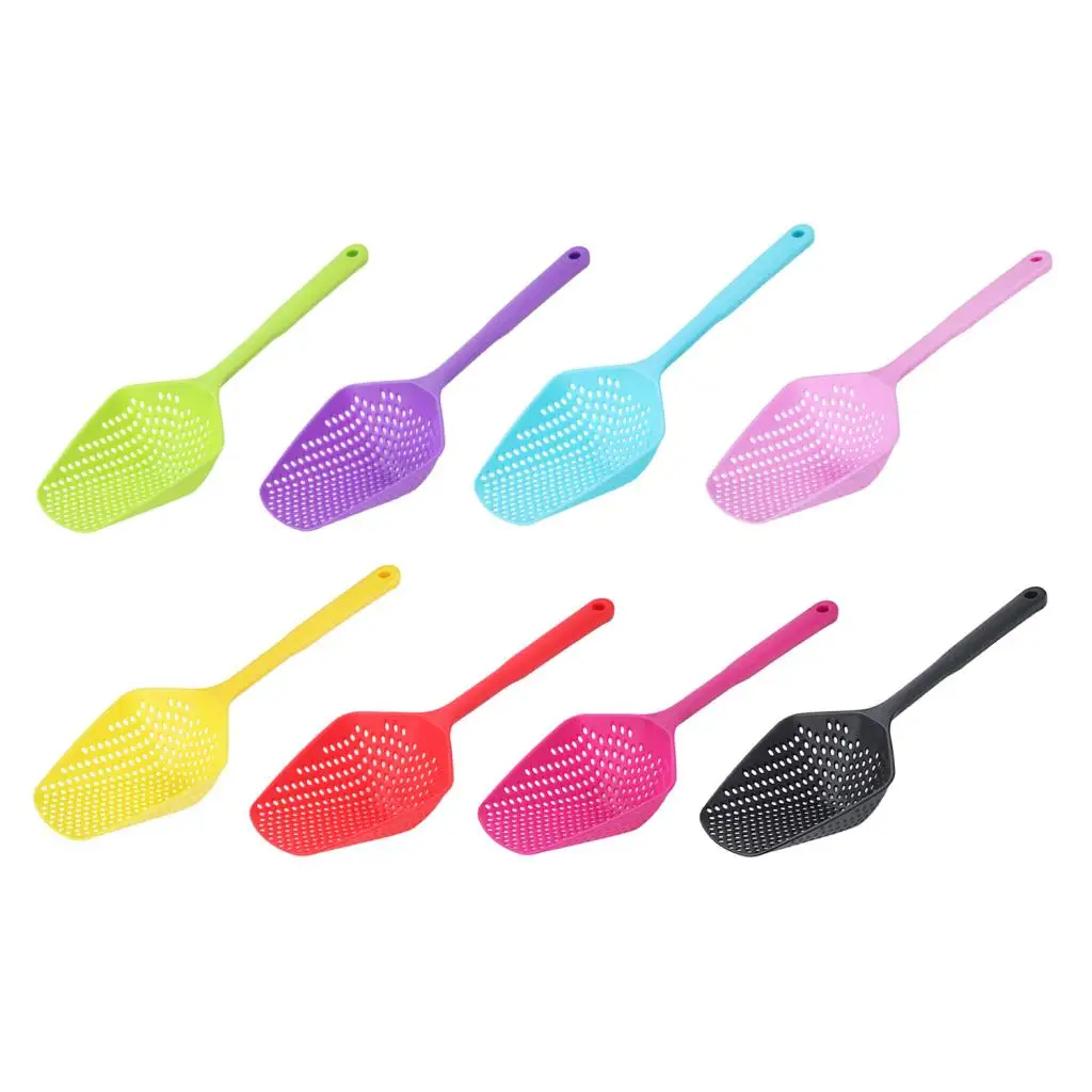 Scoop Colander Strainer Slotted Spoon, Large, Multi-color Can Choose Coffee Plastic Feed Scoop
