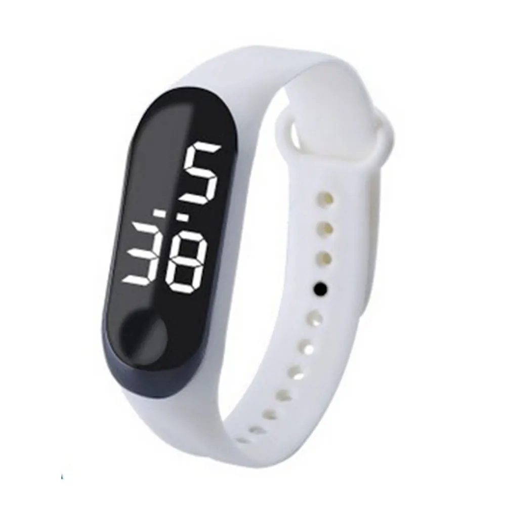 50 м водонепроницаемые цифровые часы силиконовый светодиодный спортивные наручные часы с сенсорным экраном цифровые наручные часы для мужчин, женщин и детей - Цвет: 3rd white