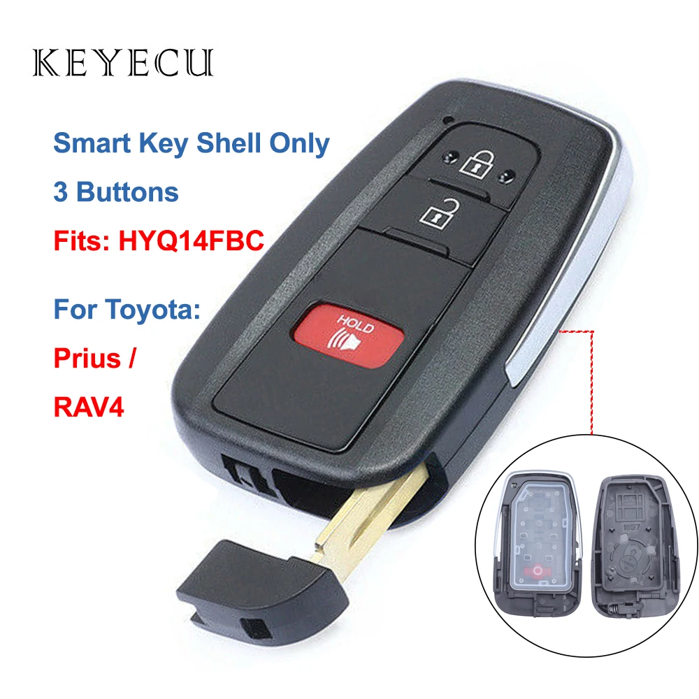 Чехол Keyecu для дистанционного ключа с 3 кнопками чехол Toyota Prius 2016 2017 2018 RAV4 2019 FCC ID: