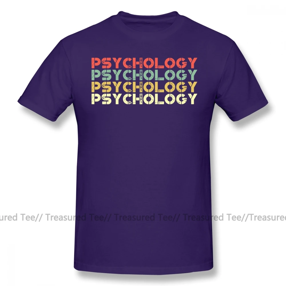 Футболка с принтом «Psychology», Винтажная футболка в стиле «Psychology Retro», забавная Футболка с принтом, 6xl, летняя мужская футболка с коротким рукавом из 100 хлопка - Цвет: Purple