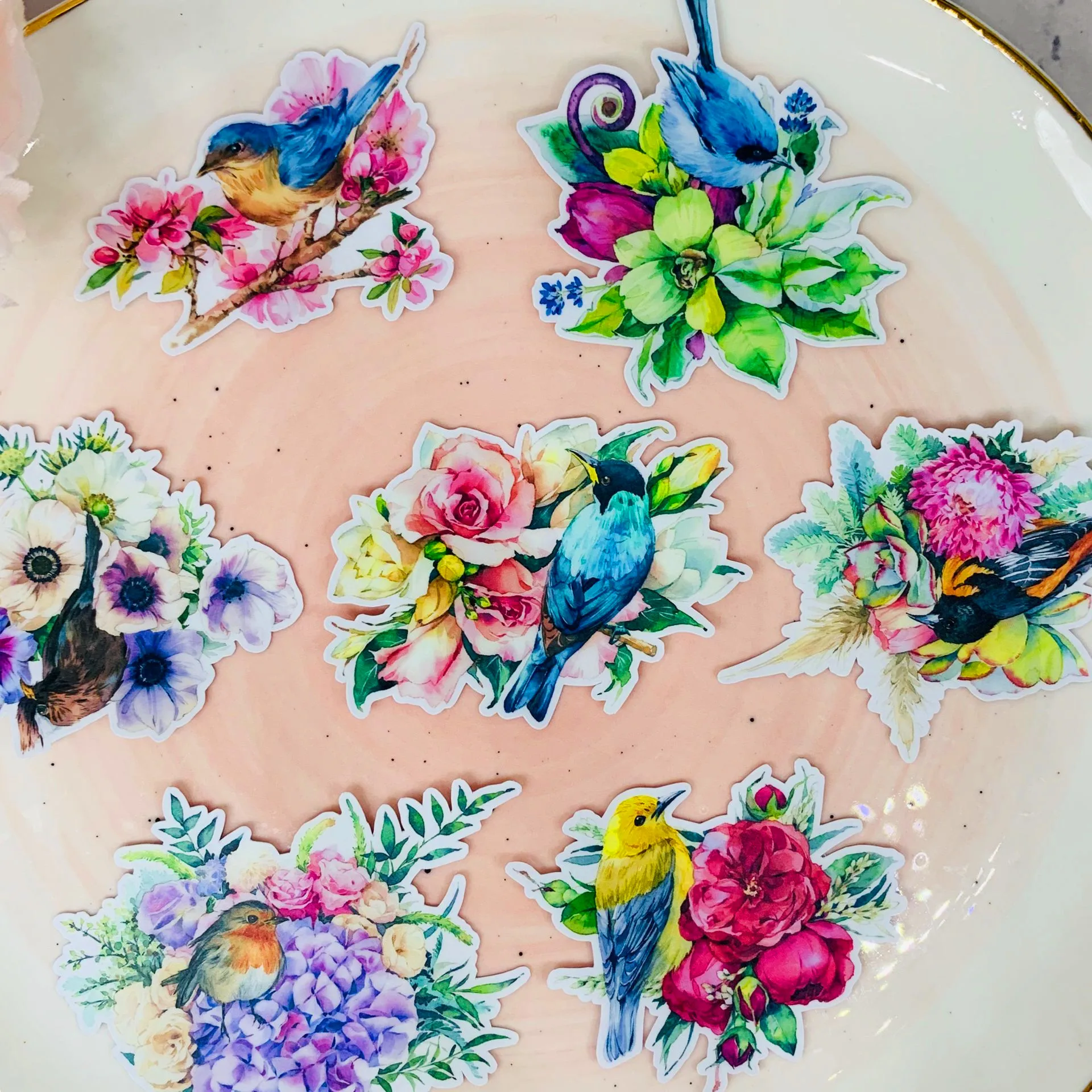 15 pcsBirds and flowers наклейки для детей Домашние наклейки на книги на ноутбук/декоративные Скрапбукинг/Сделай сам