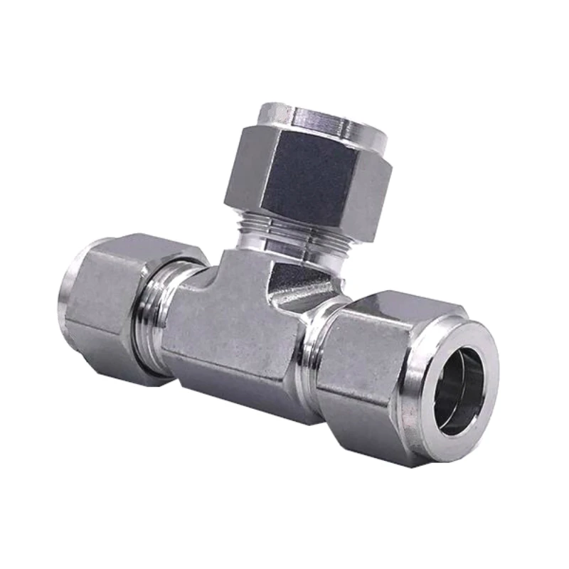 

stainless steel 316 3/6/8/10/12 mm OD Equal Union Tee Connector Double Ferrule Compression Fitting