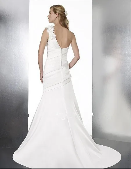 Vestido de noiva, модель года, подчеркивающее фигуру, плиссированное свадебное платье на одно плечо с цветочным рисунком, платья для матери невесты