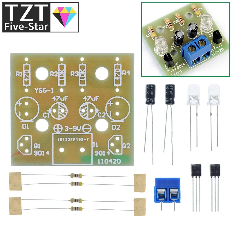 Einfache LED-Blitz-DIY-Kits: TZT Schaltkreis-Elektronik-DIY-Set mit 1,2-mm-Teilen für Arduino Blitz-LED-Kit, Elektronik-DIY-Set – Detail 10