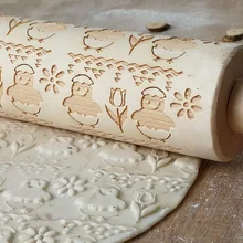 Пасхальный цыпленок тиснение Скалка выпечки печенье лапша печенье, фондан, пирог тесто выгравированы ролик розы цветы