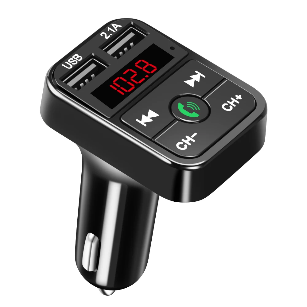 Автомобильное зарядное устройство 2 1 а с двумя USB-портами и FM-передатчиком |