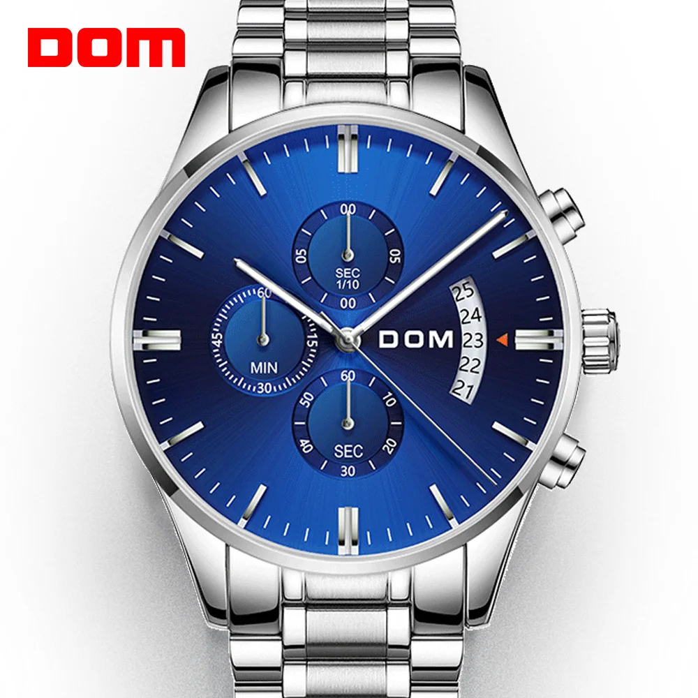 DOM Watch Top Brand Man Watches Chronograph Sport Waterproof Clock Military Luxury Men's Analog Quartz M-1313 | Наручные часы