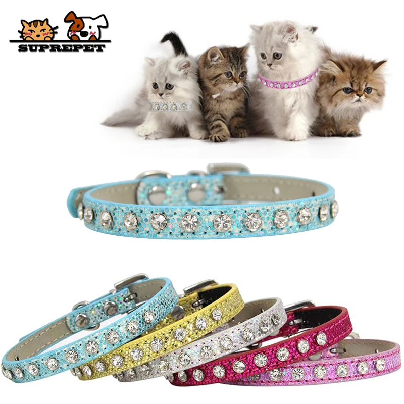 Блестящий ошейник для собак и кошек SUPREPET из искусственной кожи щенков маленьких