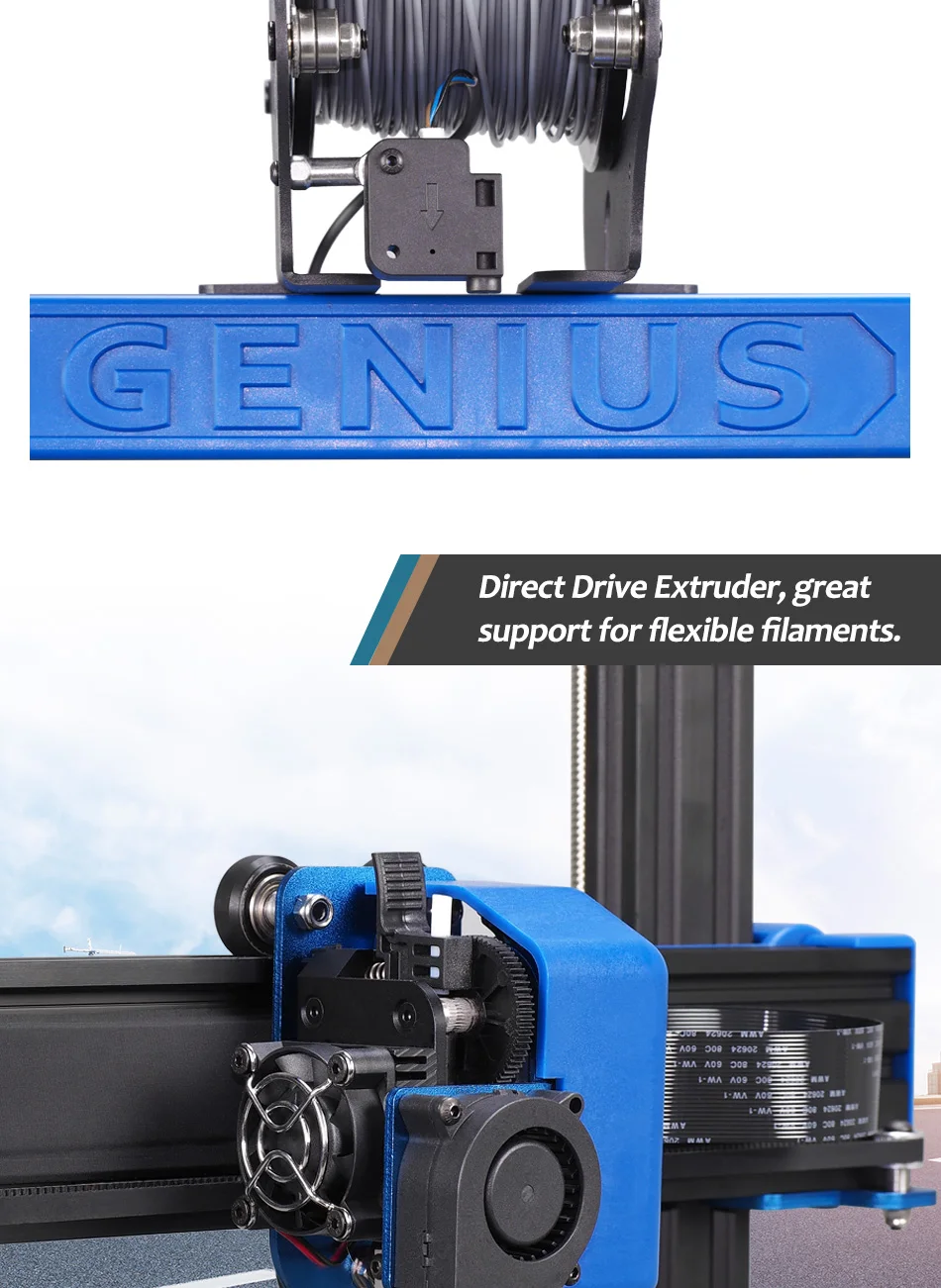 Artillery genius 3D-принтер I3 Высокоточный Настольный двойной z-осевой TFT экран 95% целостности