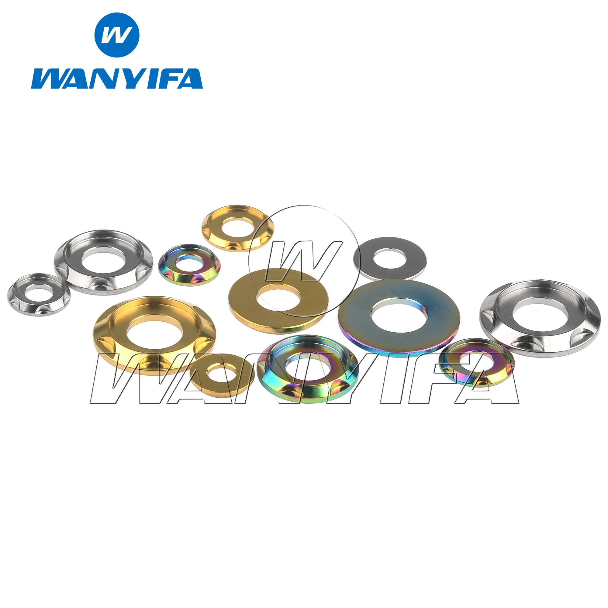Wanyifa Titanium Ti Spacer M5 M6 M8 M10 Gasket for Bike Motorcycle Car Decorative Washers