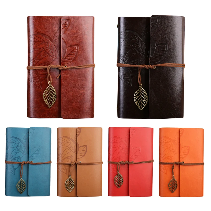 A6 Retro Spiral Notebook Diary Notepad Vintage Faux Leather Note Book Agenda Planner Notebooks