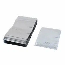 100 шт. 90 мм x 130 мм Серебряный тон Герметичный замок на молнии Антистатический мешок