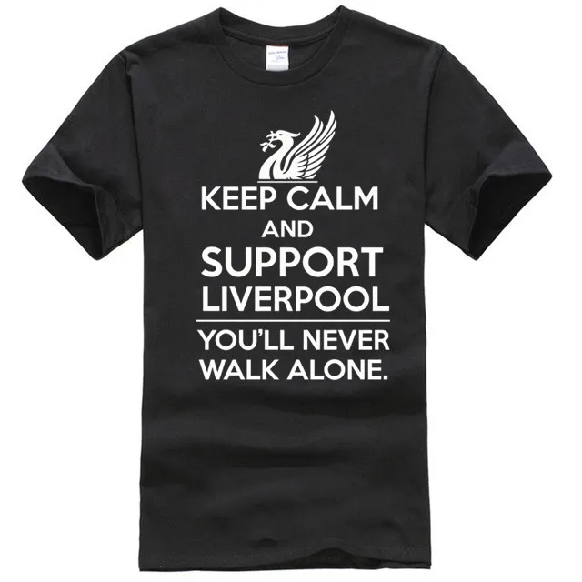 Keep Calm Liverpool футболка с поддержкой Fan YNWA Футбольный Клуб Мужская Спортивная в